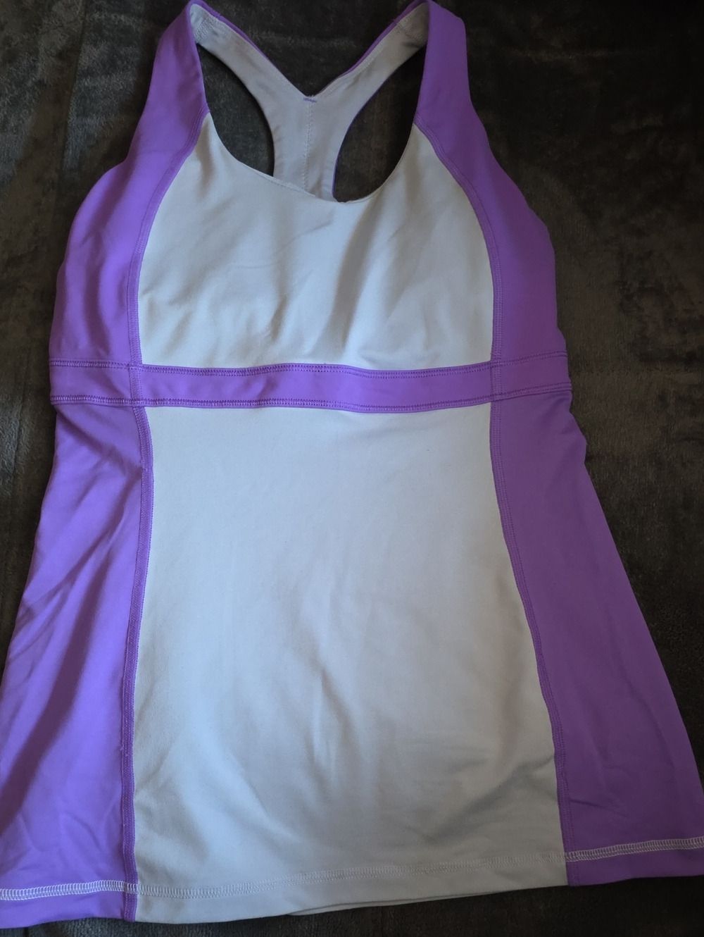 Lululemon Light Gray and Lavender Racerback Tank Top